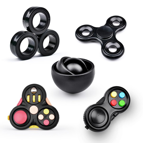 Cevioce Fidget Toys Adults Pack 5Pcs,Fidget Spinner with Magnetic Rings