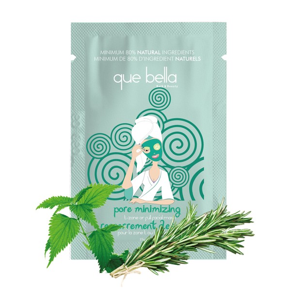 Que Bella Pore Minimize T-Zone or Full Facial Mask, 0.5 Oz (Pack of 2)