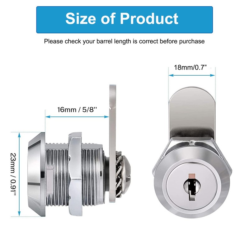 Litensh 5/8 Inch Security Mailbox Lock, 16mm Letter Post Box