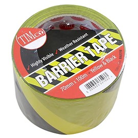 Timco PE Barrier Tape - Yellow/Black - 100m x 70mm
