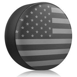 Spare Tire Cover for RV Trailer, Waterproof Leather Wheel Cover with American USA Flag, Camper Spare Tire Cover Fit for Jeep Wrangler Rv SUV Truck Travel Trailer 17"