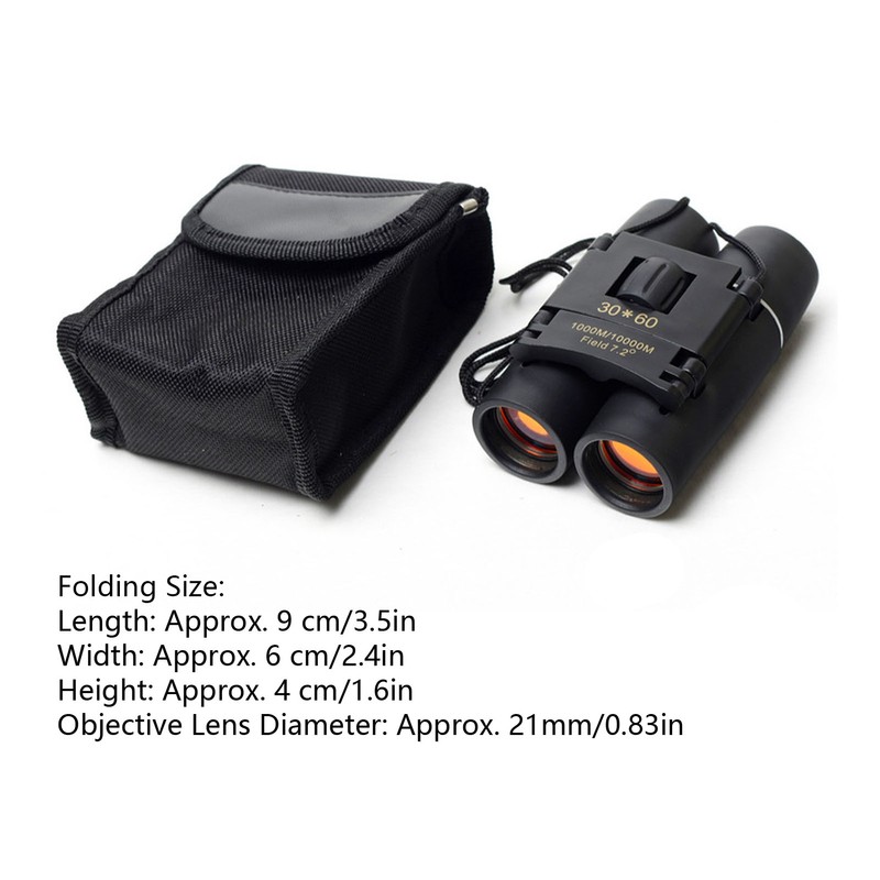30x60 Compact Binoculars Clear Low Light Vision Easy Focus Portable