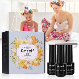 Anself Manicure Gel Polish Set 6 Color Glue + Base Coat + Top Coat + Matte Top Coat + Manicure Tools