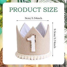 RJFUJP 1 Pcs Birthday Crown, Party Hats, First Birthday Decorations Boy, Concise Cute Birthday Hat, Suitable for Boys And Girls On Their First Birthday Celebration Gift