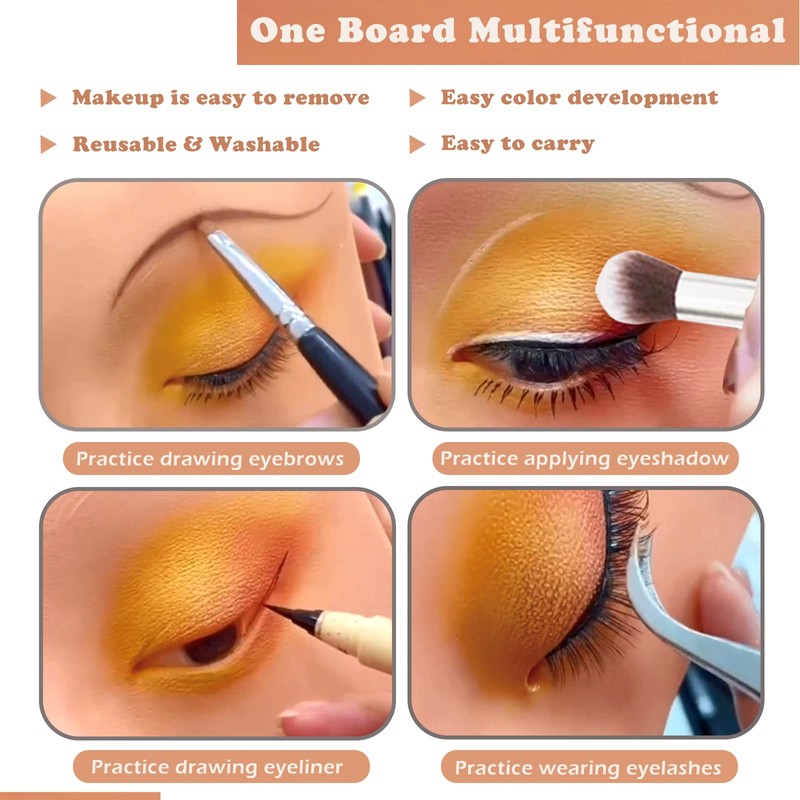 Penugo Makeup Practice Face Board, Silicone Makeup Mannequin Face for
