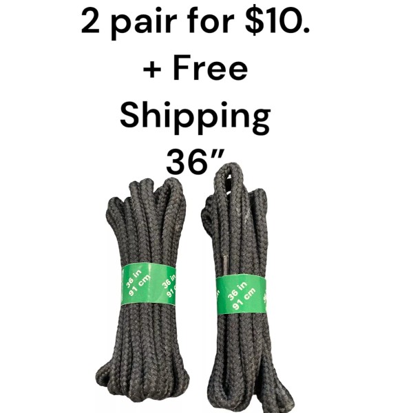 Strings Shoelaces LACES 2 Pair 36" Round. Why wait for