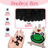 TOAOB 500pcs Pom Poms 1cm Craft Pom Poms Black Fuzzy
