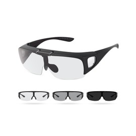 Br'Guras Dimmable Sunglasses, Color Changing Polarized Sunglasses, Large Frame, Over Glass, One Handed Upward Type, Fishing, Climbing, Camping, Golf, Driving, Daily Use, Myopia, UV400 Dimmable Lens