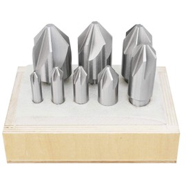Accusize Industrial Tools 82 Degree 6 Flute H.S.S. Machine Countersink, 8 Pcs, Precision Ground, 0206-1018