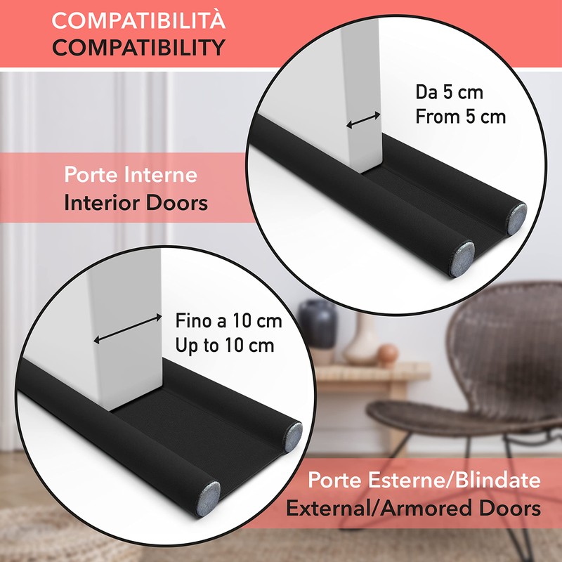 Draught Excluder for Armored Door, Extendable Draught Excluder for All