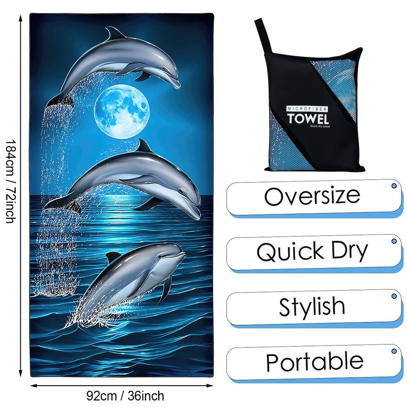 Zomer Beach Towel Large 90 x 180 cm Quick-Drying Microfibre