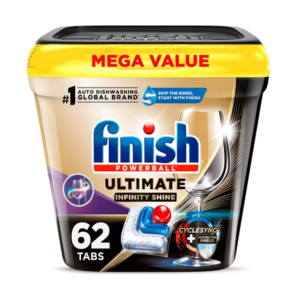 Finish Ultimate Infinity Shine Dishwasher Pods, No Pre-Rinse Dishwasher Detergent