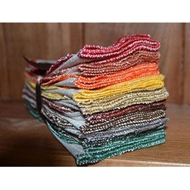 Gina's Soft Cloth Shop Paperless Towels, 1-Ply, Made from Organic Cotton Birdseye Fabric - 11x12 inches (28x30.5 cm) Set of 10 in Assorted Fall Colors Fulfilled by Seller - Proudly Made in the USA!