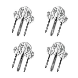 RED DRAGON Dart Flight and Stems Combo Grey - 4 sets of Standard Flights and 4 sets of Medium Nitrotech Stems Per Pack