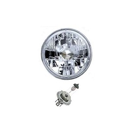 OCTANE LIGHTING 5-3/4" Crystal Clear Halogen Headlight Diamond Headlamp 12V 60/55W H4 Conversion Light Bulb