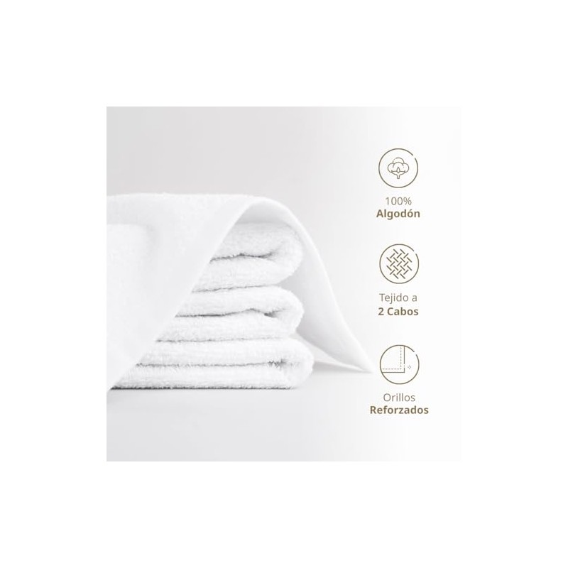 Toalla Facial 30x30cm 50gr Hotelera 100 Algodón Super Absorbente Suave