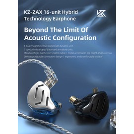 CCA KZ Zax Metal Headset 7BA+1DD Hybrid 16 Drivers HiFi Bass Earbuds in Ear Monitor Headphones Sport Noise Cancelling Earphones