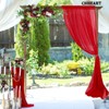 CHHEART Red Chiffon Backdrop Curtain, 2 Packs 28x120 Inches, 100%