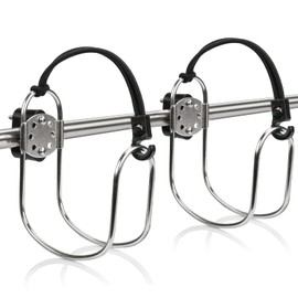 2pcs Stainless Steel Marine Horseshoe Bracket Life Buoy Ring Holder with Plastic Mount