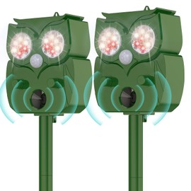 Solar Ultrasonic Animal Repellent Outdoor 4PCS, Cat Squirrel Deer Repellent Devices with Waterproof Animal Deterrent for Garden Yard Farm