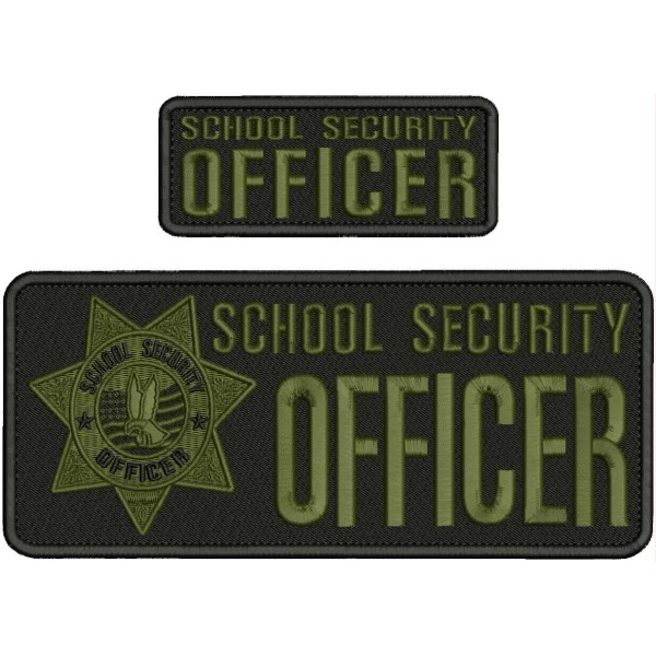 School Security Officer 2 EMB Patches 4x10 And 2x5 Velcr@