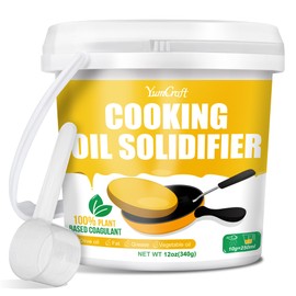 Cooking Oil Solidifier Powder, Oil Solidifier can Harden Up to 2.25 Gallons of Fry Oils Away From Mess, Grease Hardener Disposal, 100% Plant-Based Coagulant Oil Solidifying Powder for Kitchen Disposal