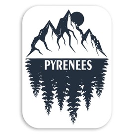 2 x 10cm Pyrenees Vinyl Stickers - France Spain Travel Luggage Sticker #30557 (10cm Tall)