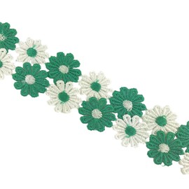 MMvolesy 2 Yards 25mm Colorful Daisy Flower Lace Trim Knitting Wedding Embroidered DIY Handmade Patchwork Ribbon Sewing Supplies Crafts