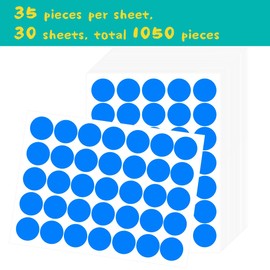 KALYRON 1050 pcs Blue Dot Stickers 25 mm Round Blue Coding Labels Premium Quality for Pricing, Organization & Classroom Use Bulk Pack for Teachers, Retail & Office Supplies
