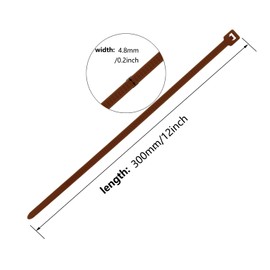 Armpow Pack of 500 300 mm x 4.8 mm Nylon Cable Ties UV Resistant Self-Locking Plastic Cable Ties UV Resistant with 50 lbs Tensile Strength for Indoor and Outdoor Use (Brown)