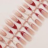 ROFIBUT Red White French Tip Press on Nails Long Medium