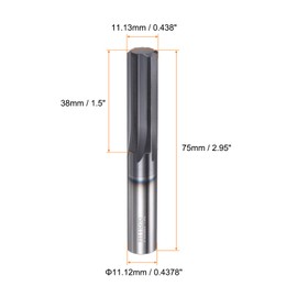 HARFINGTON Carbide Chucking Reamer 0.438"(11.13mm) Dia Straight Flute Straight Shank Machine Reamer Tool for Metal and Lathes CNC Machining Centers, Black