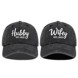 Hubby and Wifey Hats, Wedding Gifts for Couple 2025, Mr and Mrs Gifts Honeymoon Gifts for Newlyweds, Bride and Groom Hats