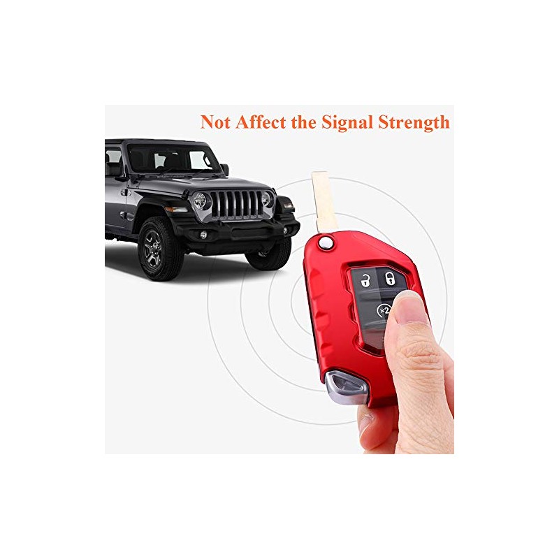SANRILY 1Pcs Flip Key Fob Case Cover for Jeep Wrangler