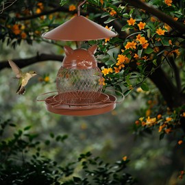 Anti Squirrel Bird Feeder | Birdfeeders Outside Hangable Anti Squirrel - Weather-Resistant Spill-Proof Finch Feeding Station for Balcony Garden Backyard Yard Porch Deck Tree Wildlife