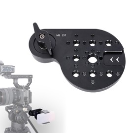 Niceyrig Tripod Extension Mount Side Plate for Manfrotto MVK500AM/MVH500AH, Miliboo 802/801 and SmallRig, 25-Gear Type M6 Thread Rosette Mount Adapter with ARRI & 1/4'' Thread, Cold Shoe - 604