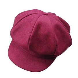 JIHUOO Toddlers Flat Caps Newsboy Hat Beanies Cap Hats Berets Peaked Hat Cap for Boys Girls Deep Red