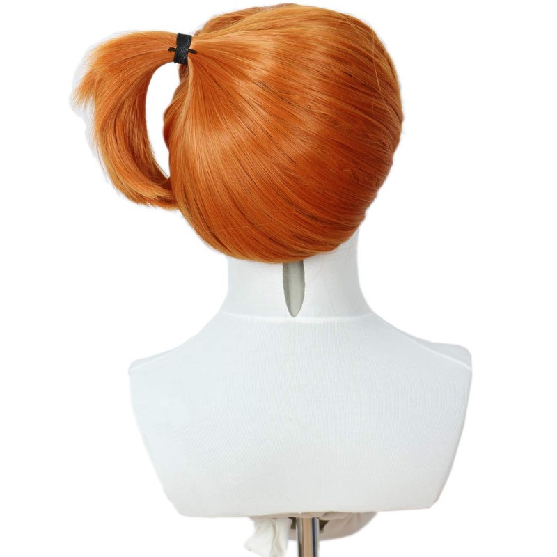 Codeven Short Wigs Halloween Costume Cosplay Party Orange Misty Wig