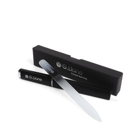 G.Liane Crystal Nail File–Professional Double Sided Glass Fingernail Files with Case,Manicure for Natural Acrylic Gels Nails,Manicure Tools for Home and Salon(Rainbow Black)