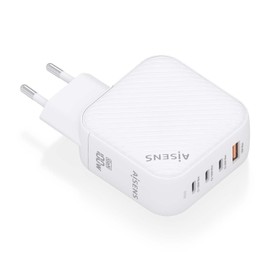 AISENS ASCH-100W4P028-W GAN Charger, 100W, 3 x USB-C PD3.0 QC4.0, 1 x USB-A QC3.0, White