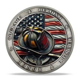 RYUKENLM Firefighter Challenge Coin-Symbol of Courage, Honor, and Patriotism-Inspirational Gift for Firefighters, Heroes, and Collectors