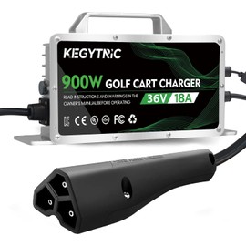 18 AMP 36 Volt Golf Cart Battery Charger for EZGO RXV&TXT with 3-Pin Triangular Plug, 20% Faster & Safer 900W EZGO Charger for Lead Acid Battery, Auto Power-Off Protection, IP67 Waterproof & Portable