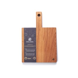 Edeldings Solid Wood Chopping Board with Handle Made of High-Quality Oak Large 20 х 20 cm Antibacterial Kitchen Board from Europe Serving Board, Breakfast Board, Solid Oak Wood Board