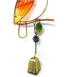 Owl Shape Temperature Thermometer Humidity Monitor Gauge W Wind Chime Indoor Outdoor Decor