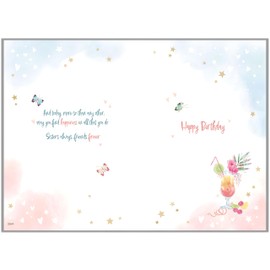 IC&G Lovely Sister Birthday Card - Happy Birthday Card with Floral Cocktail and Confetti Design and Embossed Foil and Flitter Details - Birthday Card for Women