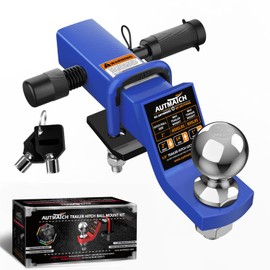 AUTMATCH Trailer Hitch Ball Mount with 2 Inch Hitch Ball - Fits 2" Receiver with Hitch Tightener, 8000Lbs Capacity Ball Hitch, 2-Inch Drop with 5/8" Hitch Lock Pin, Blue