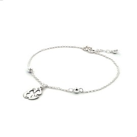 Agálea |Pulsera de Plata fina ley .925 con dije de Trebol para mujer