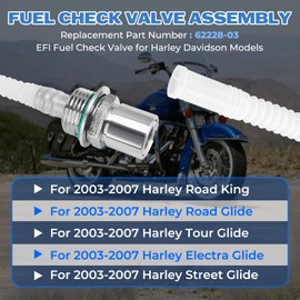 JERBOR EFI Fuel Check Valve Part for 2003-2007 Harley Toring Road King Road Glide Street Glide Electra Glide, Durable Gas Tank Fuel Line Hose for Harley FLHR FLTR FLHX FLHT Accessories