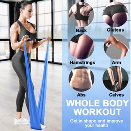 Sharemee - Resistance Bands, 5 Strengths Elastic Bands for Exercise, Workout Bands for Physiotherapy, Stretch Bands for Muscle Building, Strength Training, Yoga, Pilates for Women and Men