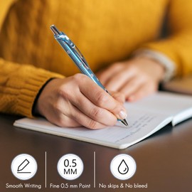 Aisibeiger Gel Pens Fine Point 0.5mm Black Ink Gel Pen Retractable Cute Pens for Smooth Writing School Office Supplies (24-count)